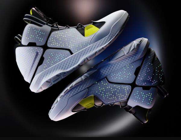 Sepatu sneakers dengan desain futuristic